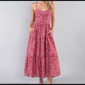 ❤️ XIRENA OWYNN RED BLOSSOM SILK COTTON SPRING SUMMER RED FLORAL DRESS NEW